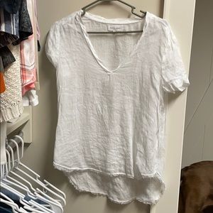 Bella Dahl white linen top